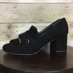 New Sole Society Matador Suede Loafer Heels Sz. 8